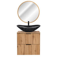 BADMÖBEL-SET 2-TLG. Adelaide-56 - Braun, Holzwerkstoff (62/200/47cm) - Lomado