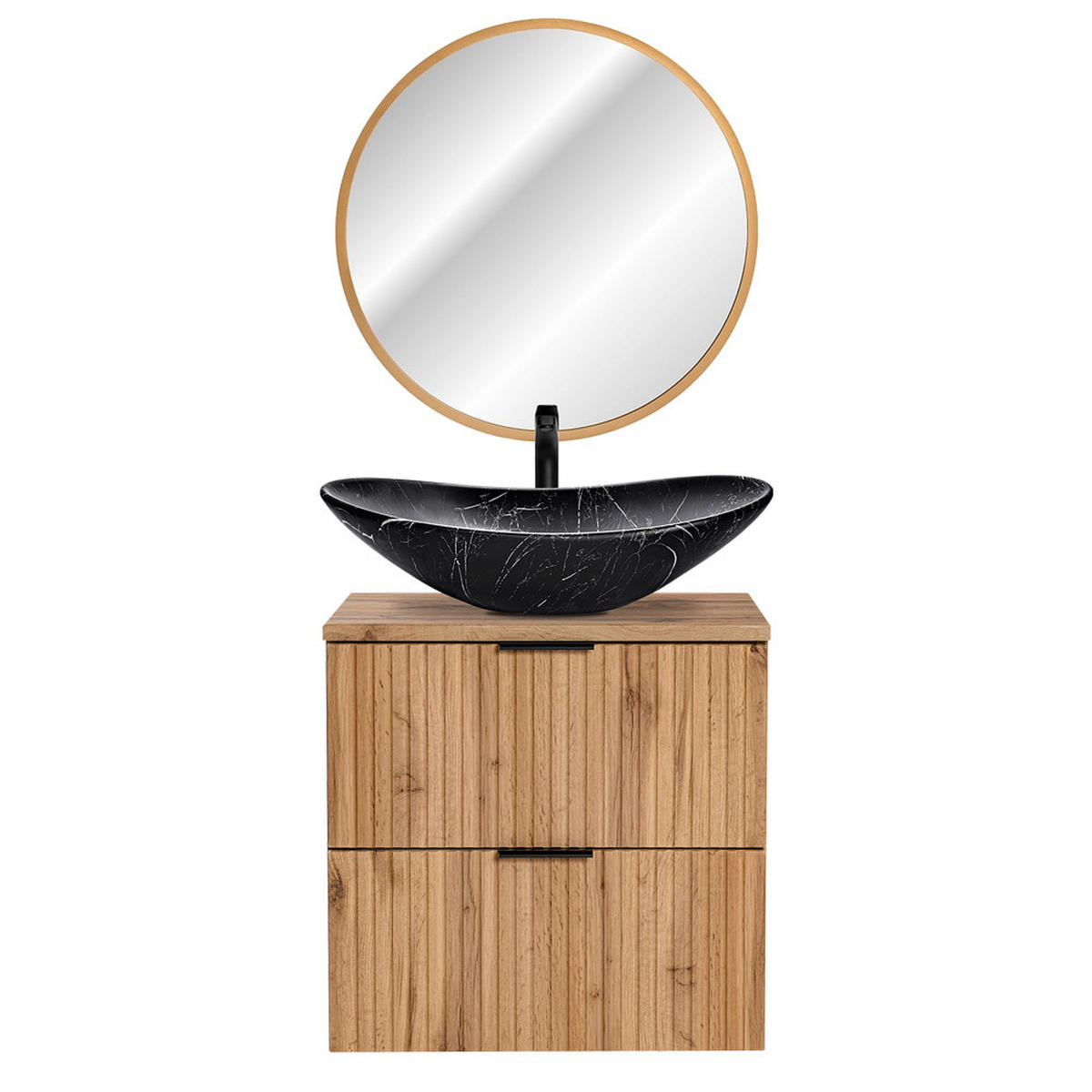 BADMÖBEL-SET 2-TLG. Adelaide-56 - Braun, Holzwerkstoff (62/200/47cm) - Lomado