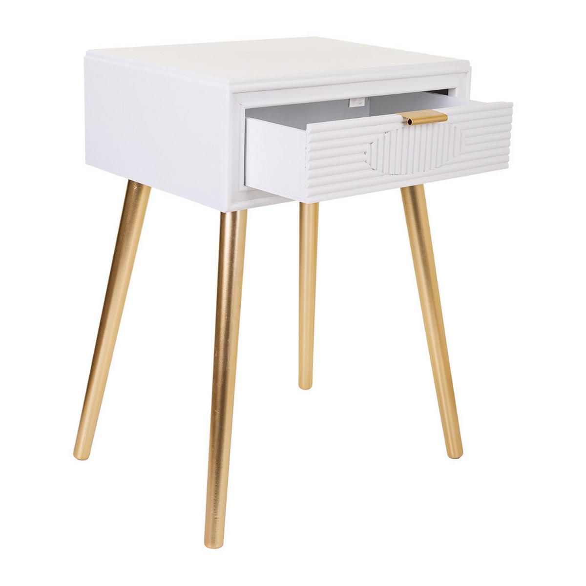 NACHTTISCH aus Holz, weiß, 47x39x67cm - Weiß, Holzwerkstoff (47/67/39cm) - Wanderlust