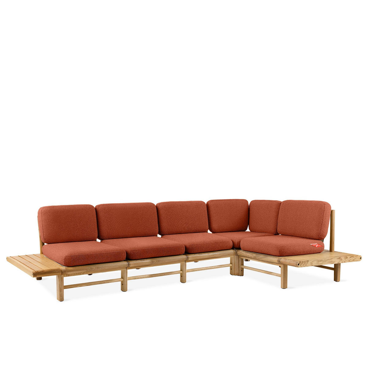 LOUNGESOFA ATREDA rechts - Orange, Holz/Textil (315/80/175cm) - KONSIMO®