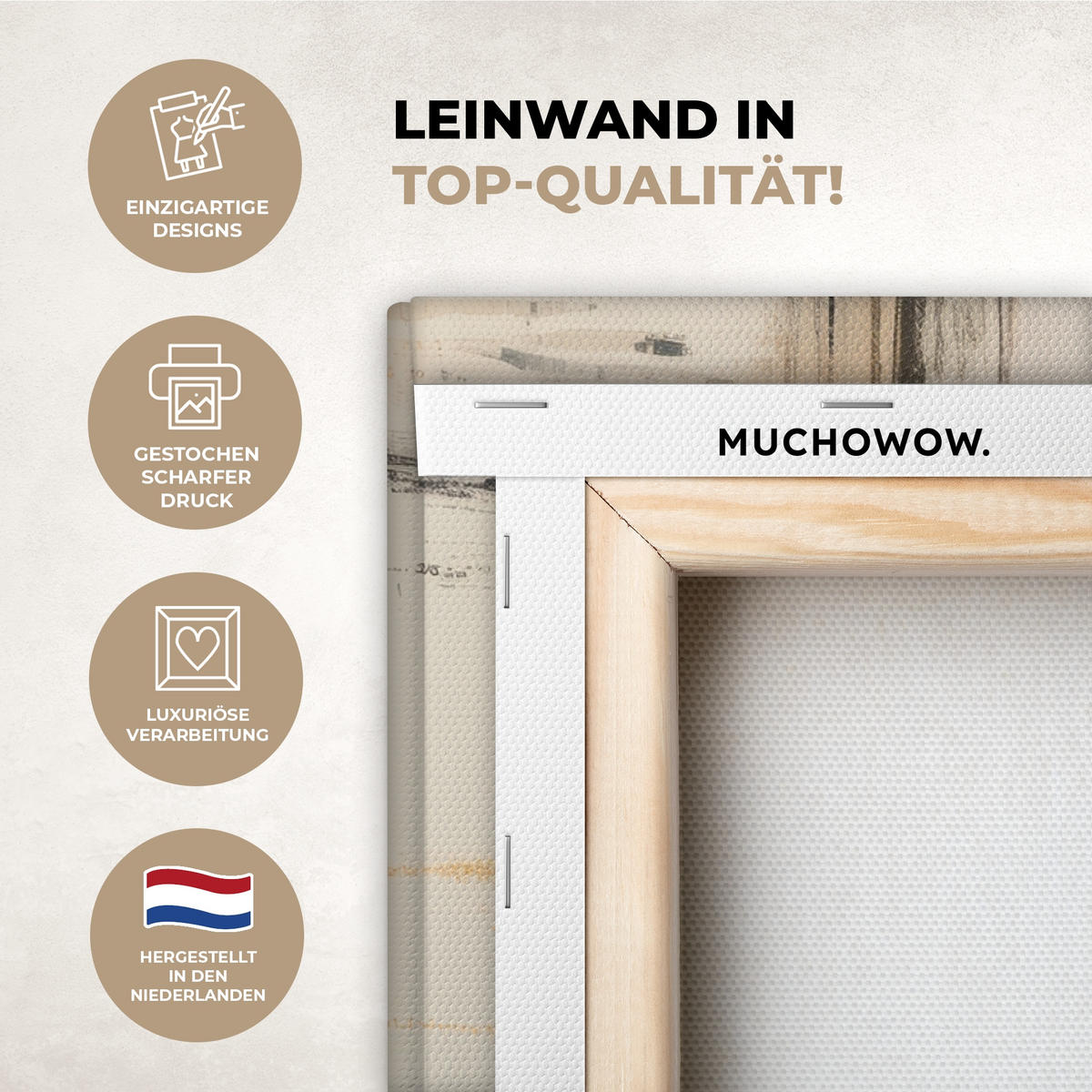 LEINWANDBILD Frau - Hut - Farbe Wandbilder 80x60 cm - Goldfarben, Textil (80/60cm) - MuchoWow