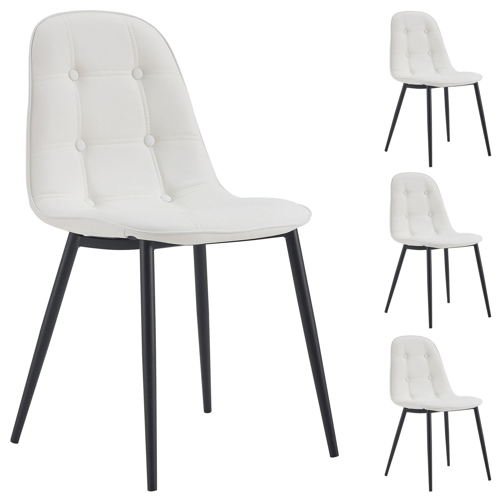 ESSZIMMERSTUHL ALVARO 4ER-SET - Weiß, Textil (47/84/51cm) - IDIMEX