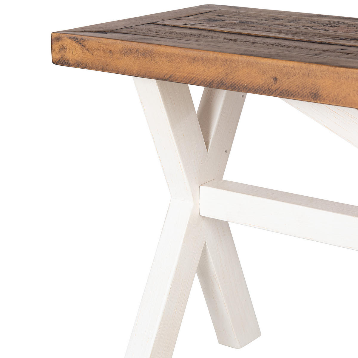 SITZBANK - Kiefer massiv - Weiß, Holz (160/47/35cm) - home24