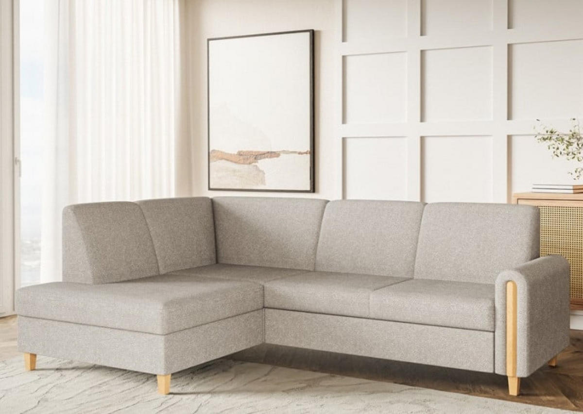 ECKSOFA Beige FLORA Ausziehbar Bubble Links - Beige, Textil (236/172cm) - Sepro Meble
