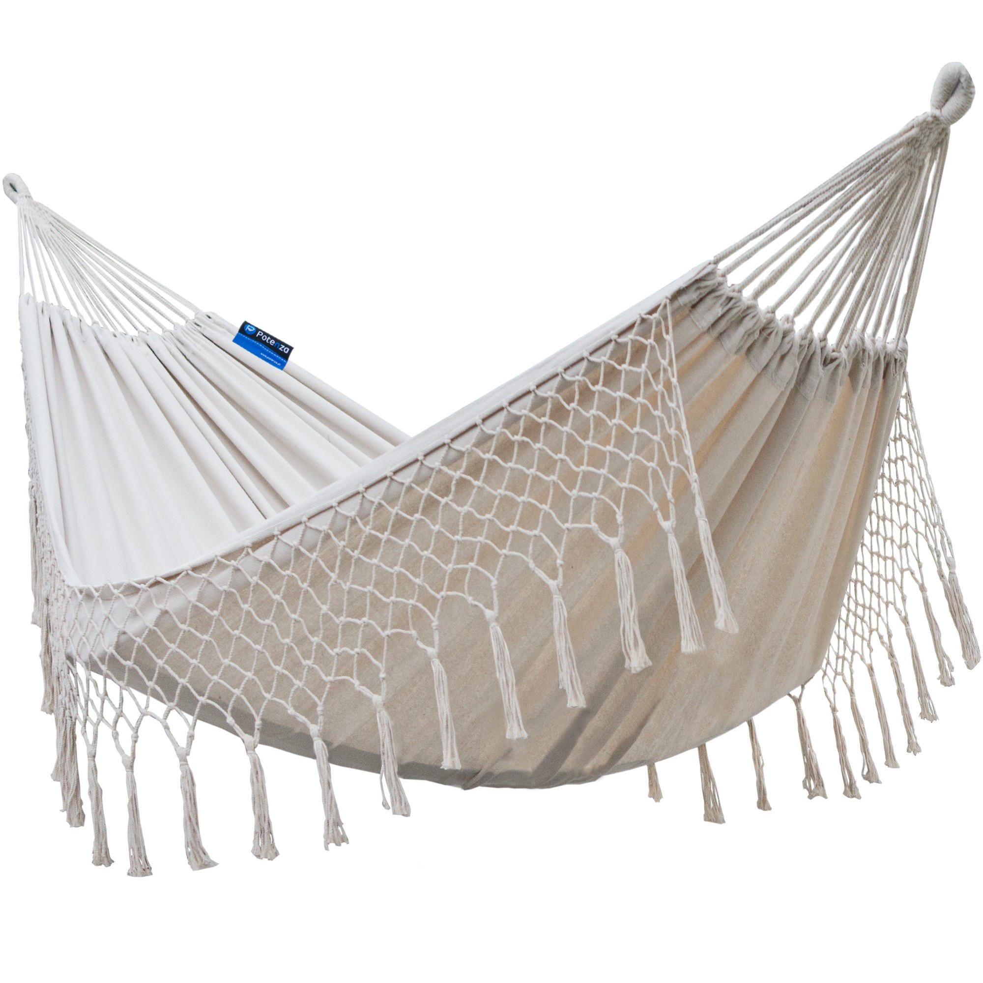 HÄNGEMATTE mit Gestell für 2 Personen, 365/120/125/200kg - Beige, Metall (365/125/120cm) - Potenza