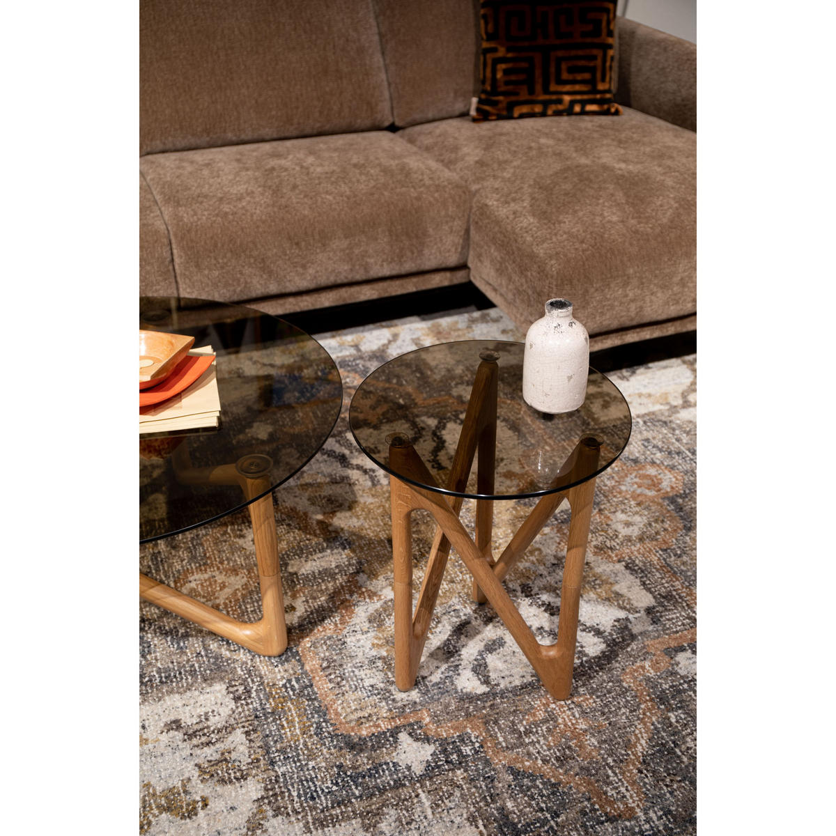BEISTELLTISCH Naia Rund 40 cm Natural - Klar, Glas (40/40/50cm) - Dutchbone