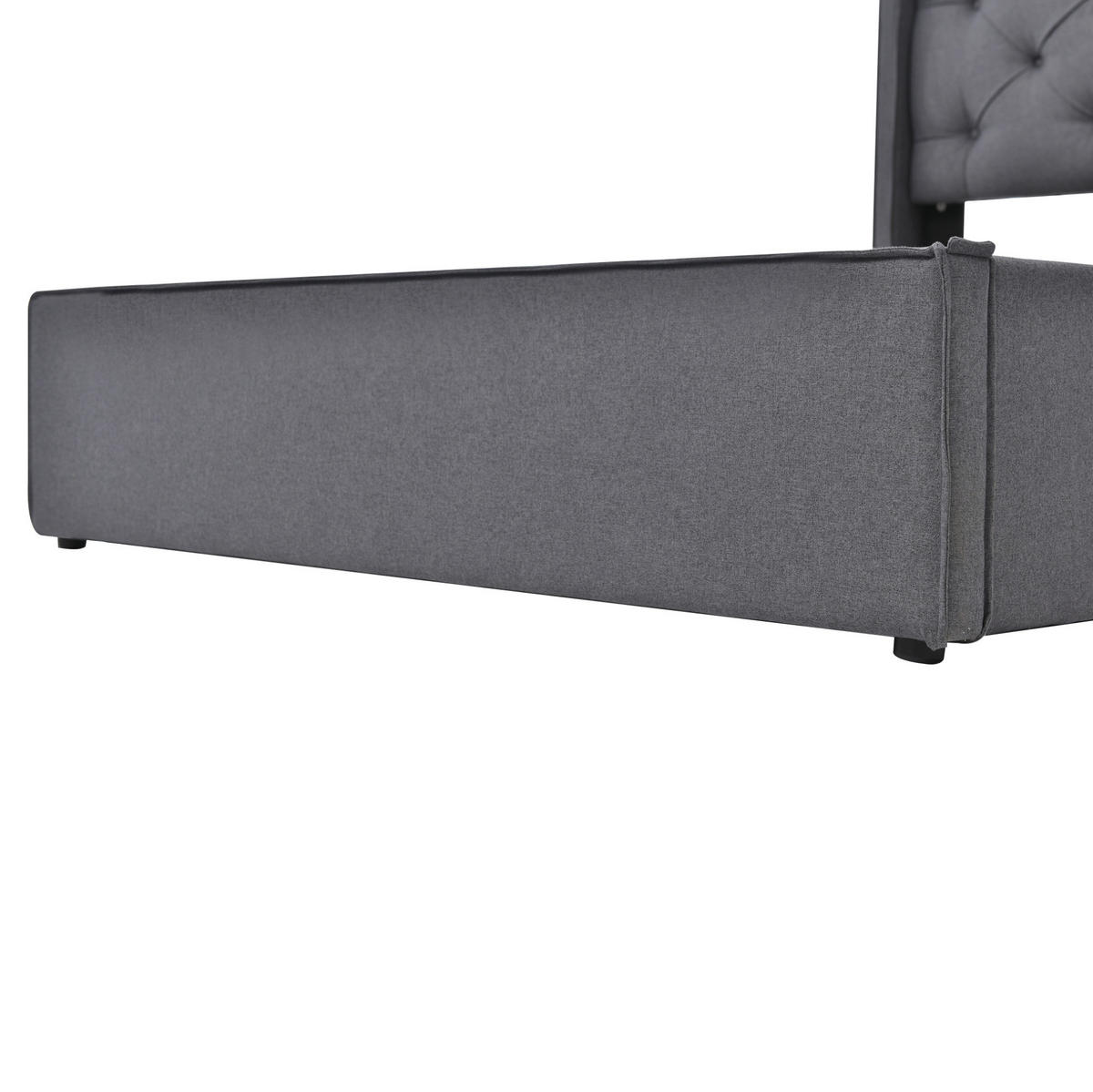 POLSTERBETT 90/200 cm Grau aus Baumwolle mit Stauraum - Grau, Textil (90/200cm) - OKMYHOME