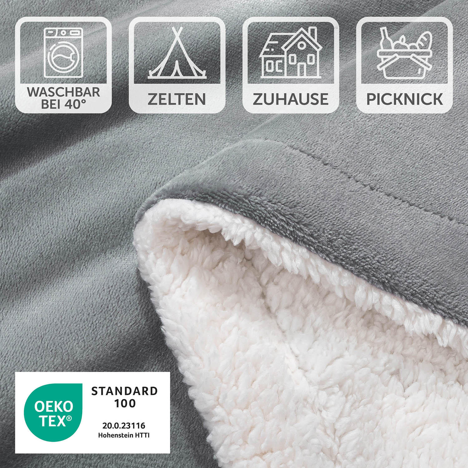KUSCHELDECKE Sherpa 150/200 cm, Dunkelblau - Dunkelblau, Textil (200/150cm) - Blumtal