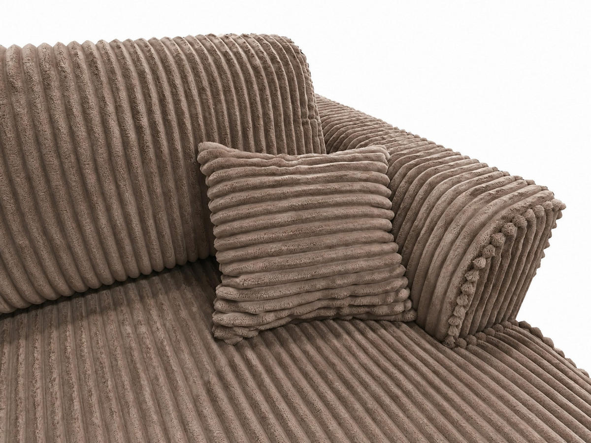 BIGSOFA COZI, Cappuccino mit Cordbezug - Cappuccino, Kunststoff/Textil (240/87/180cm) - KS Home Concept