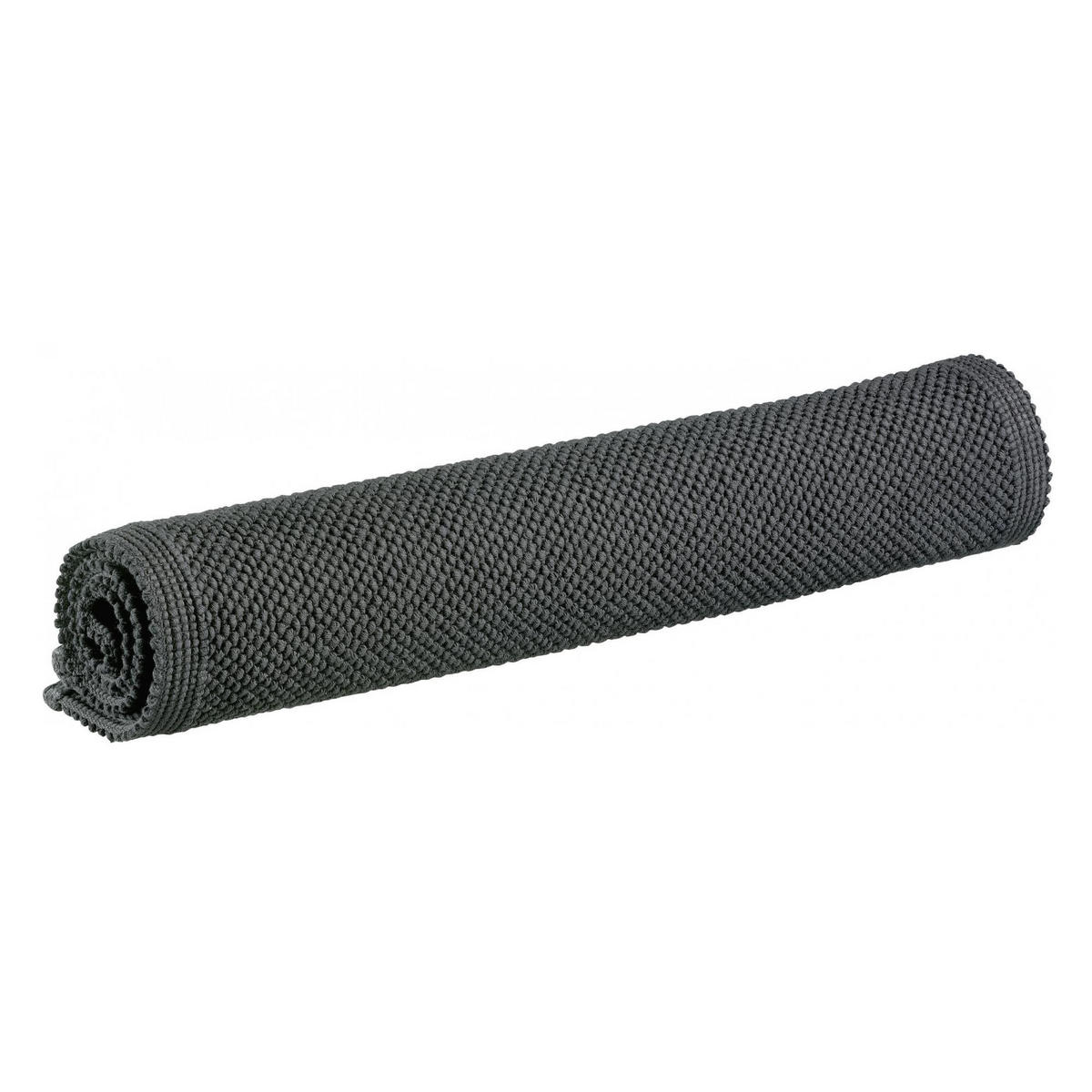BADEMATTE Etia carbonfarben 70 x 140 cm - Schwarz, Textil (70/140cm) - Vivaraise