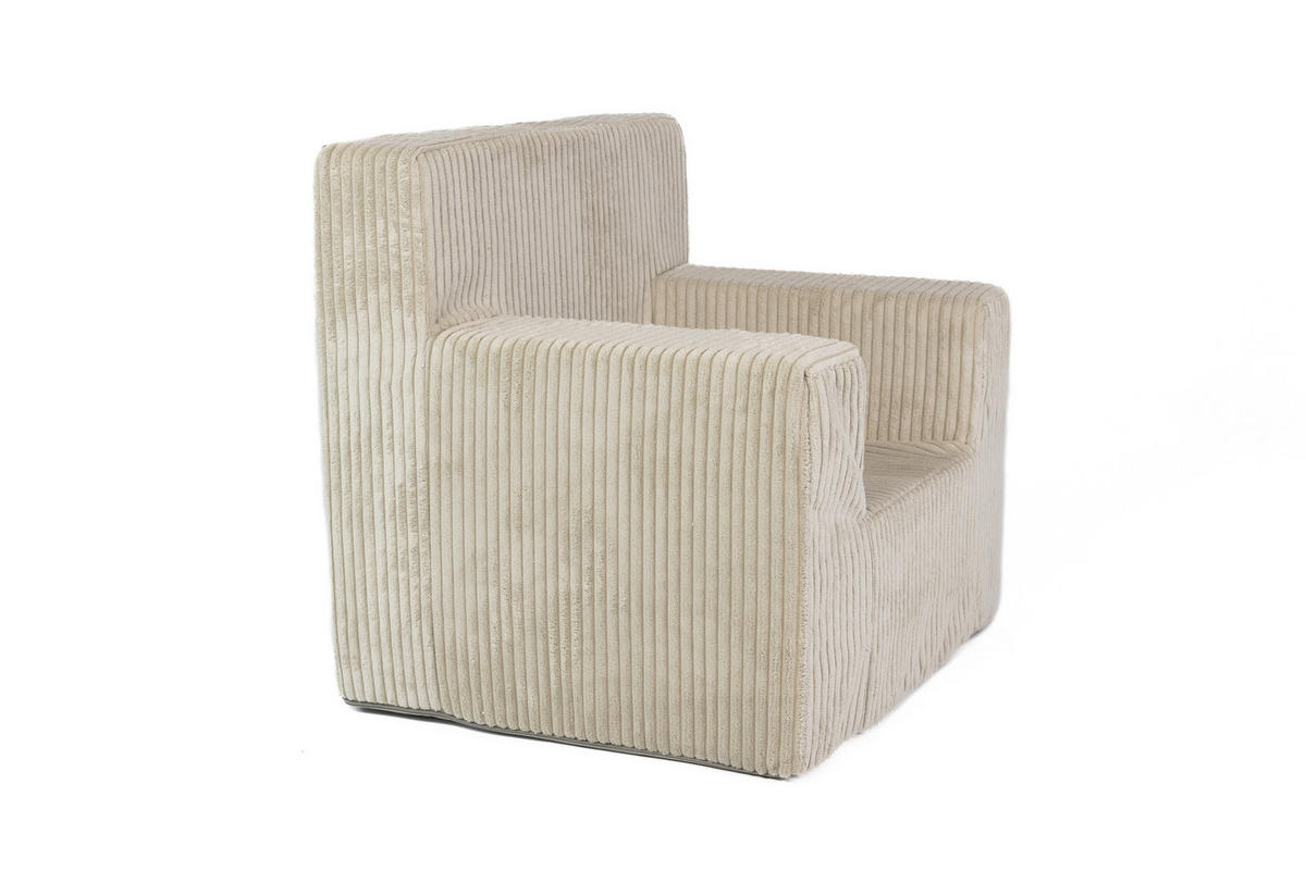 KINDERSESSEL aus Kuschel-Cord in Beige - Beige, Textil (51/47/33cm) - Fortisline