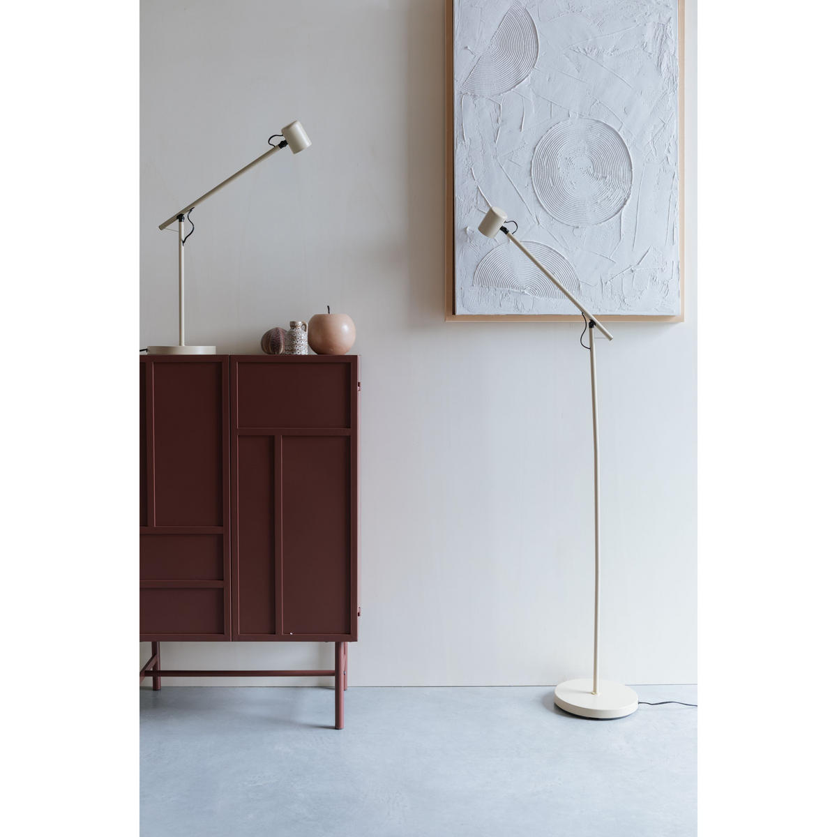 STEHLAMPE Aero Beige - Beige, Metall (57.5/25/120cm) - Housecraft Living