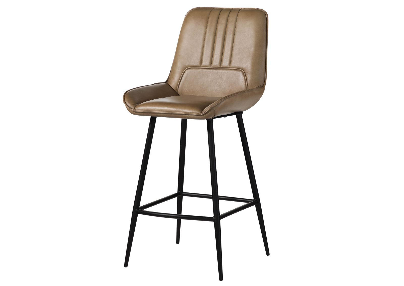 STUHL Echtleder 52 x 57 x 108 cm beige IRON LABEL #616 - Beige, Leder (52/108/57cm) - Massivmoebel24