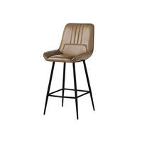 STUHL Echtleder 52 x 57 x 108 cm beige IRON LABEL #616 - Beige, Leder (52/108/57cm) - Massivmoebel24