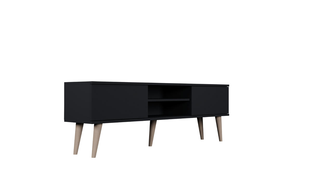 LOWBOARD Toronto II 35/55,2/160 cm - Schwarz, Holzwerkstoff (35/55/160cm) - Kocot Kids