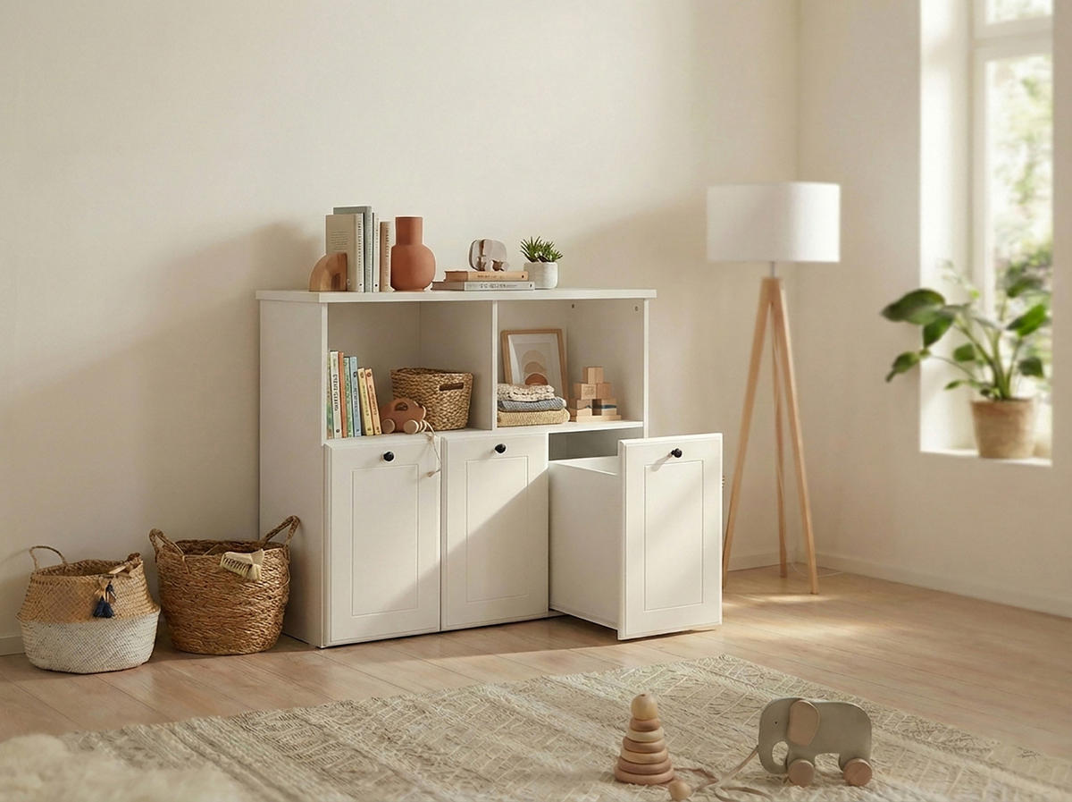 KINDERZIMMER Komplettset Thilo 4-tlg - Schwarz/Weiß, Holzwerkstoff/Metall (1/1/1cm) - arthur berndt