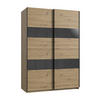 SCHRANK mit 2 Schiebetüren und Einsatz - L135 cm - Eiche Artisan, Holzwerkstoff (65/200/135cm) - Calicosy