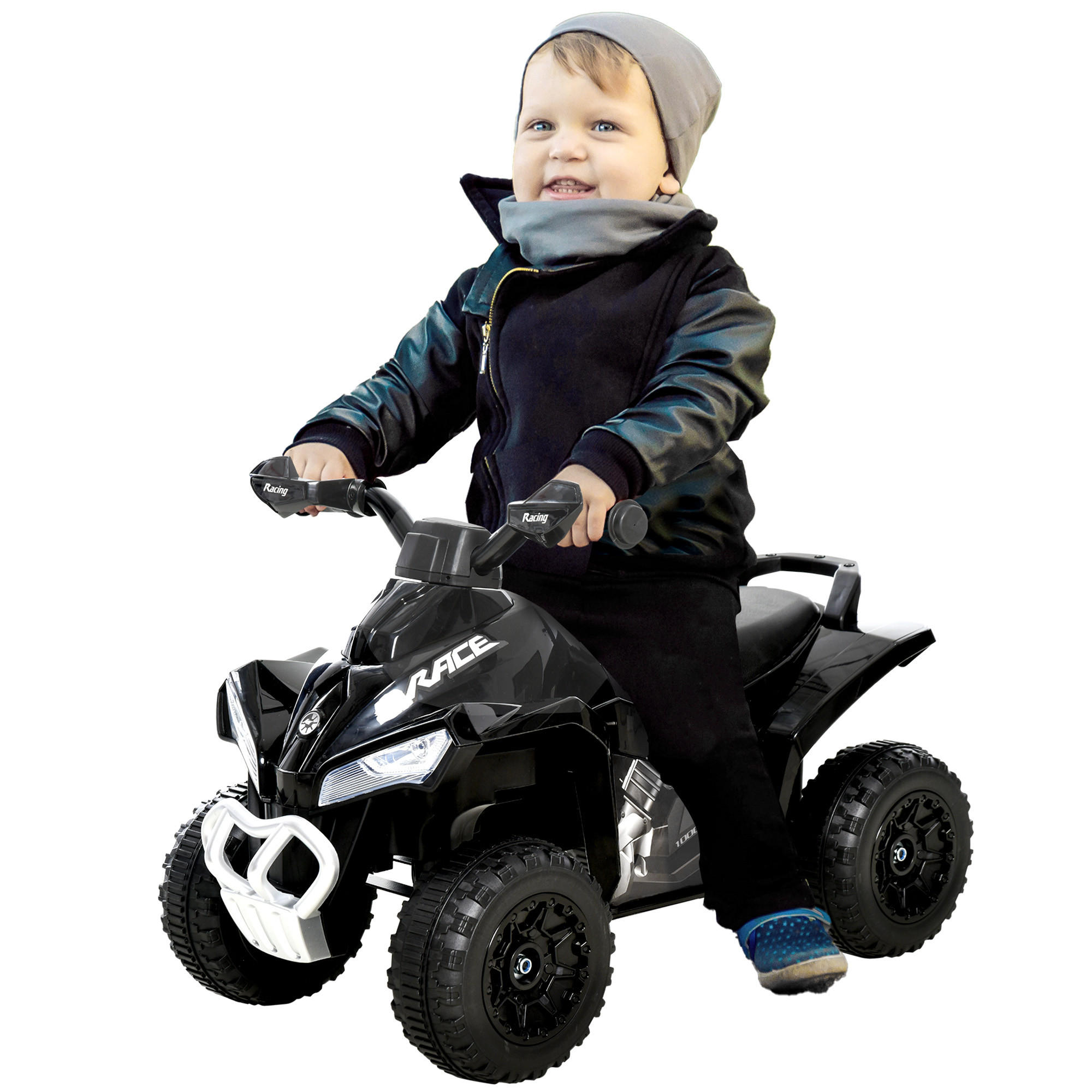 KINDERQUAD DE-16952 LED-Licht & Sound Schwarz - Schwarz, Kunststoff (67/38/44cm) - ComfortXL