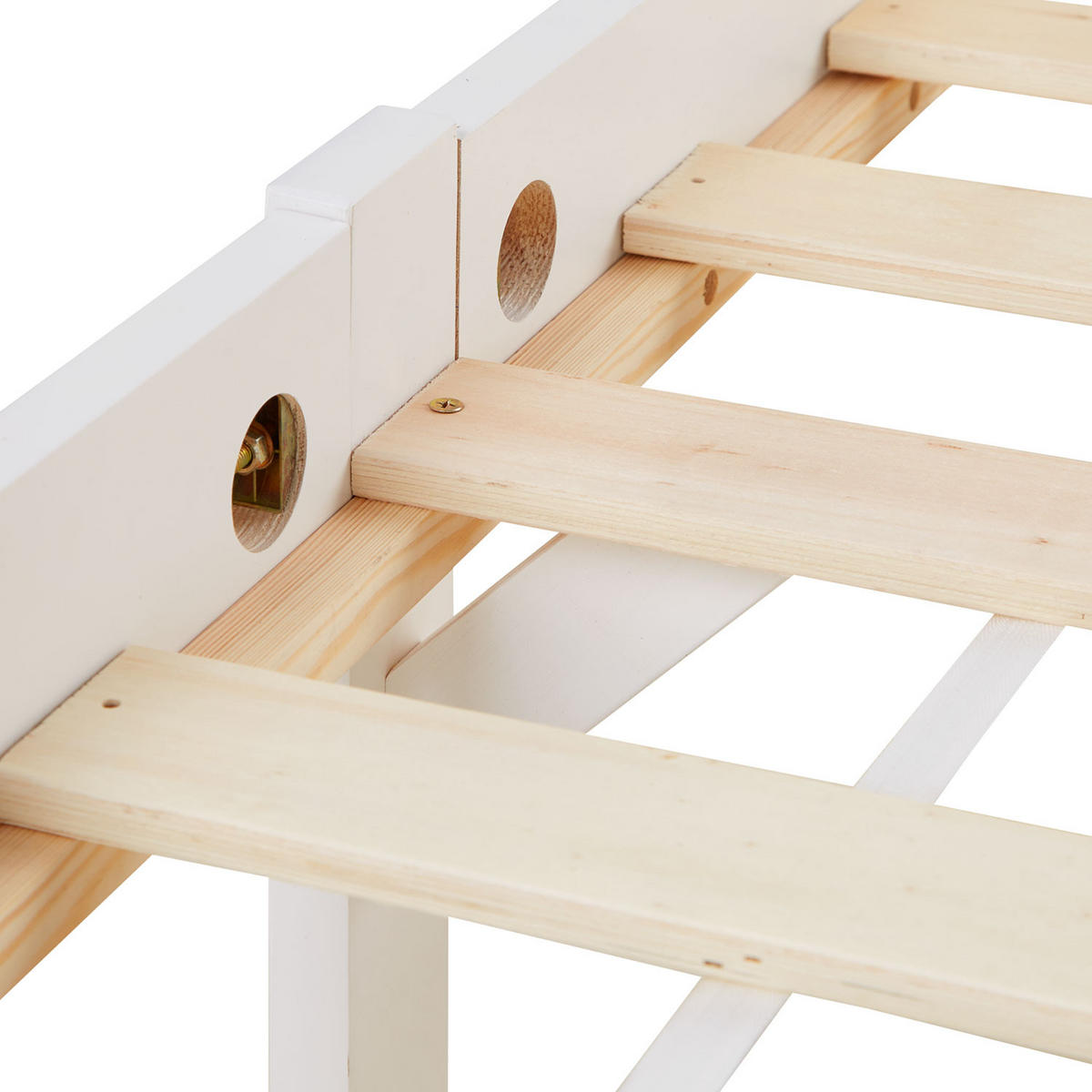 HOLZBETT Kinderbett 90/200 cm weiß - Weiß, Holz (90/200cm) - Homestyle4u
