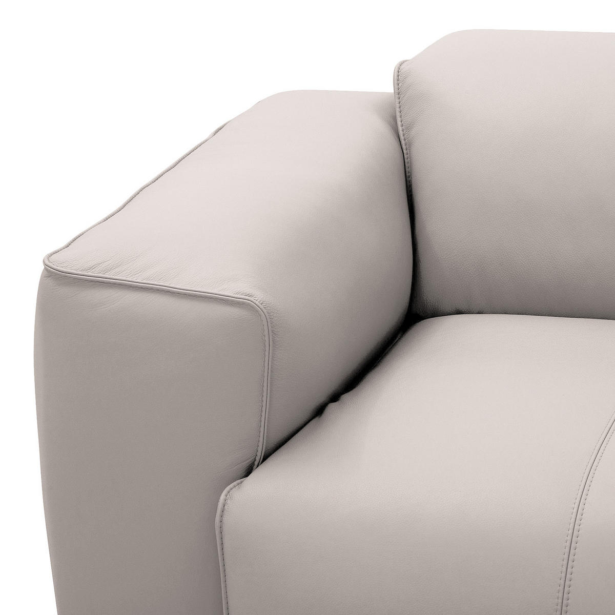 3-SITZER ECKSOFA mit Recamiere - Hellgrau/Schwarz, Leder/Kunststoff (295/231cm) - home24