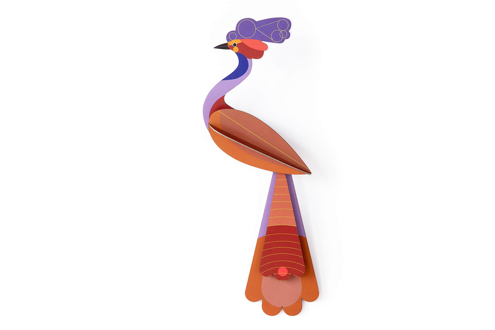 WANDDEKO Eleganter Korallenschw 16/6 cm - Lila/Orange, Wellpappe (16/6/39cm) - KUNSTLOFT