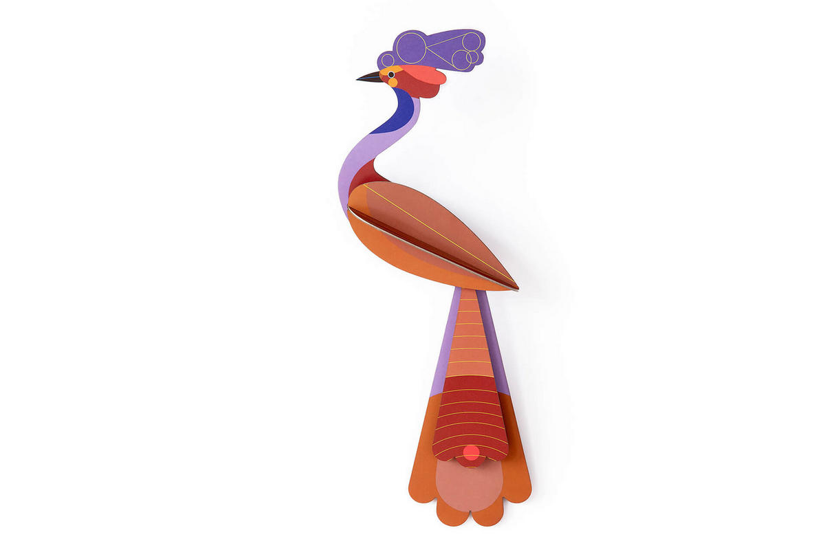 WANDDEKO Eleganter Korallenschw 16/6 cm - Lila/Orange, Wellpappe (16/6/39cm) - KUNSTLOFT