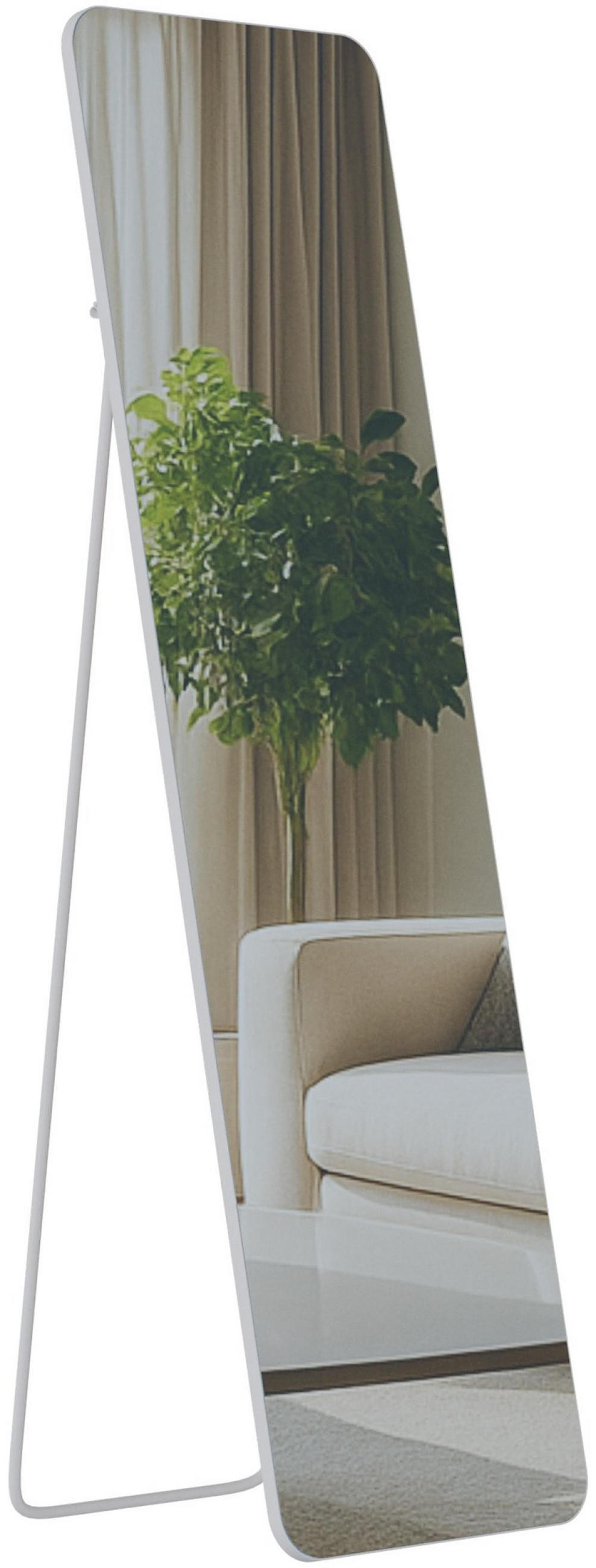 STANDSPIEGEL eckig 40/3/140 cm Glas Weiß Matt - Weiß, Glas (40/140/3cm) - CLP