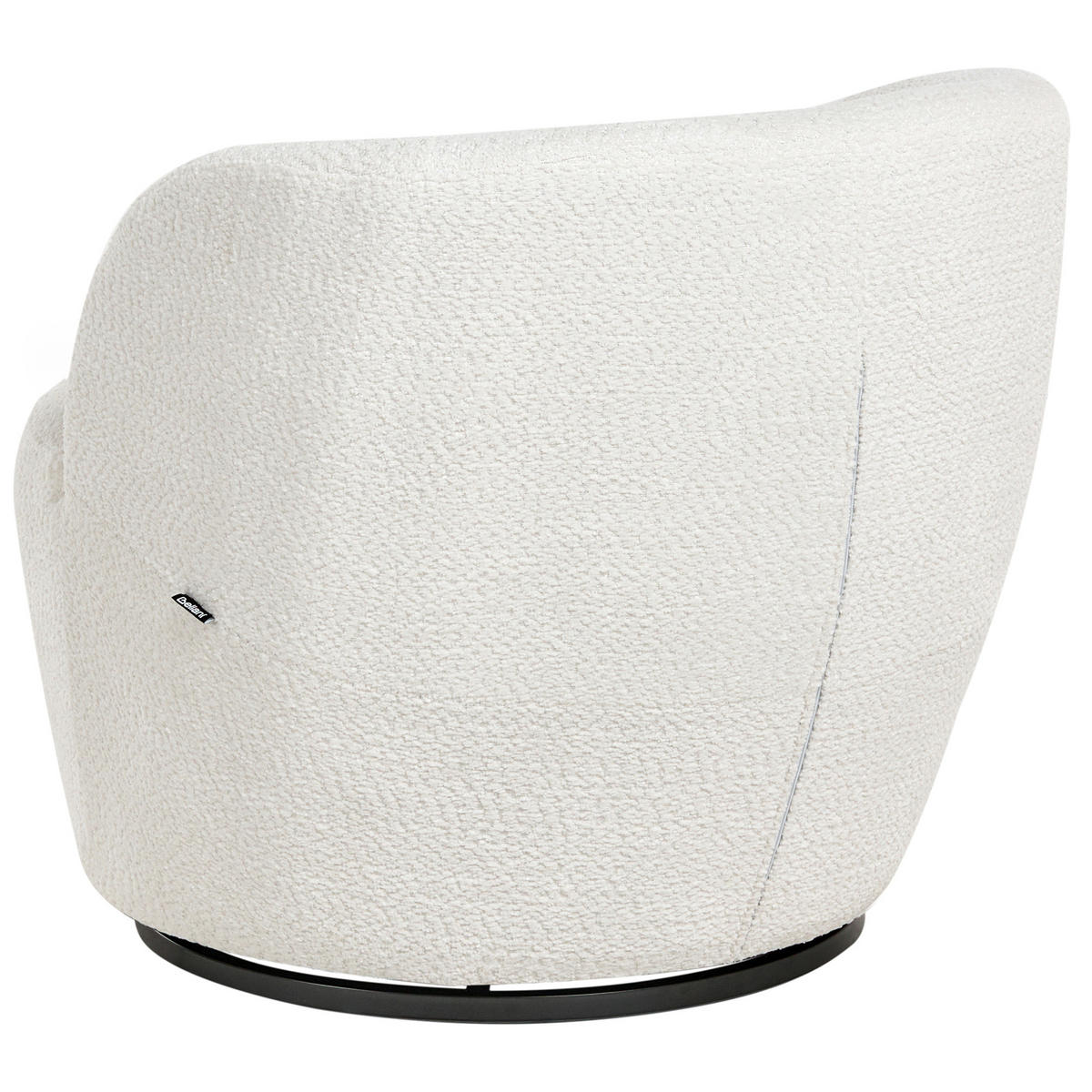 DREHSESSEL Chenillegewebe Cremeweiß Kuolpa - Weiß, Textil (67/69/75cm) - Beliani