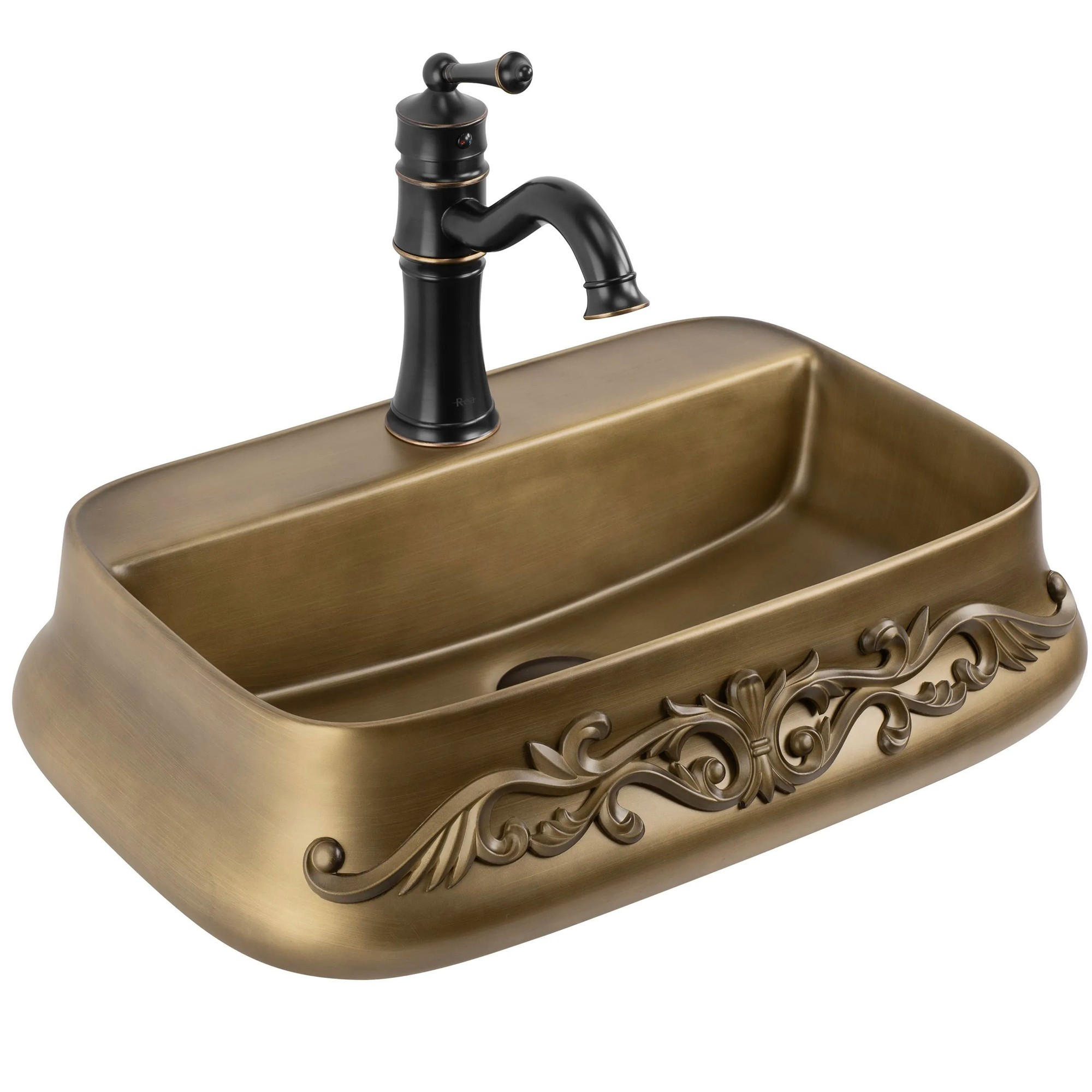 REA Aufsatzwaschbecken Kupfer 38x14x53 cm