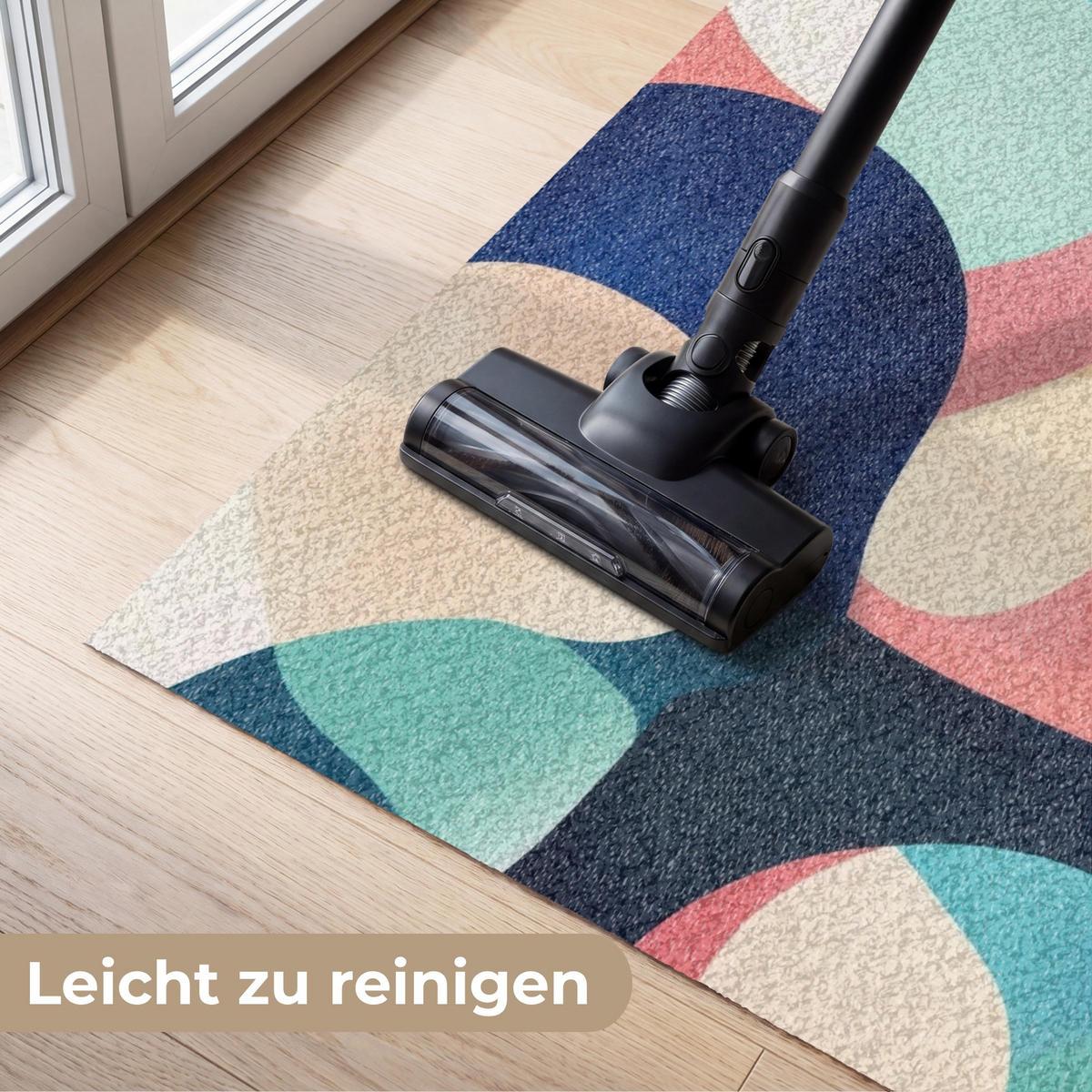 FUSSMATTE Abstrakt - Blau - Rosa Fußabtreter 150x90 cm - Multicolor, Kunststoff (150/90cm) - MuchoWow