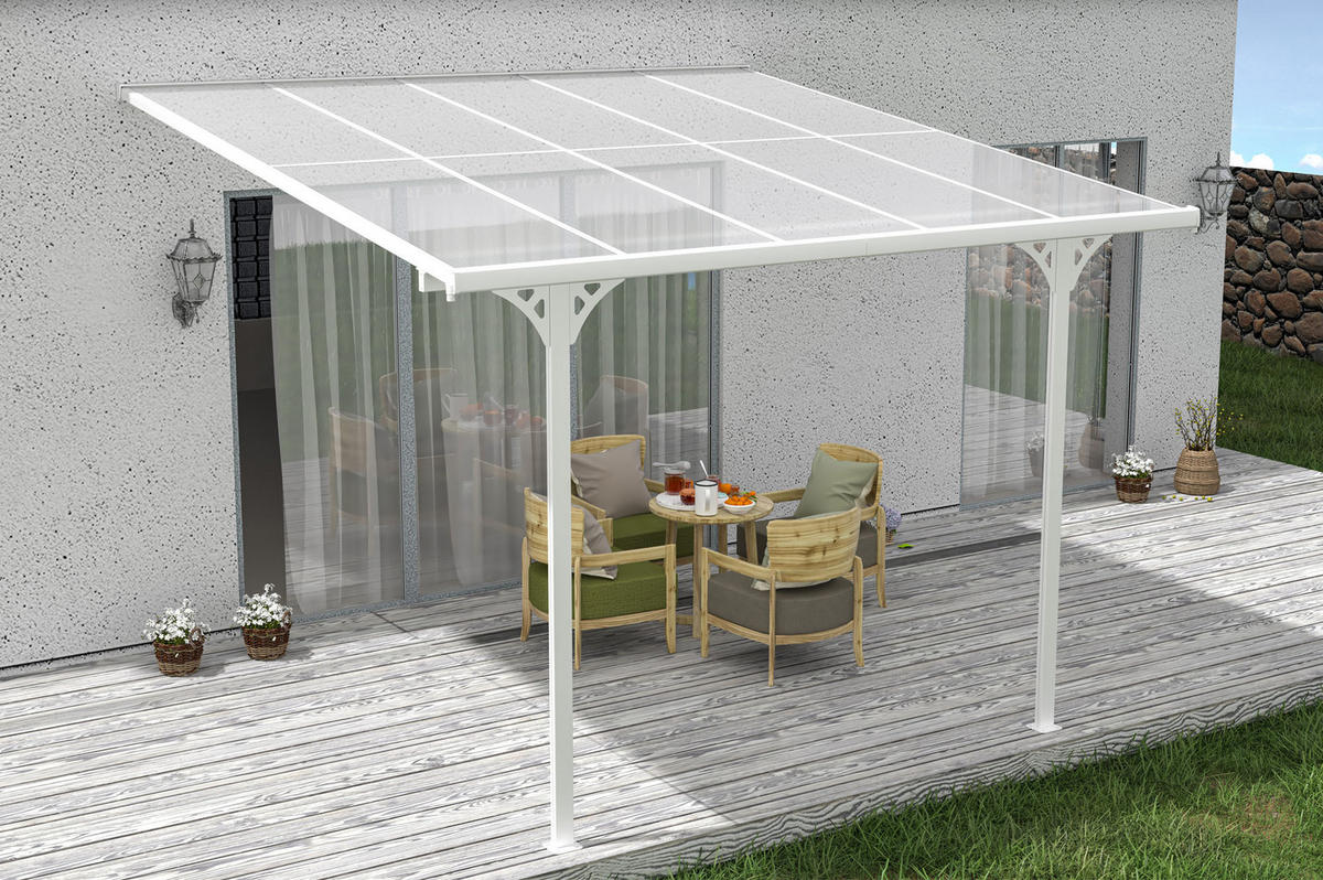 PERGOLA / CARPORT Kleo Weiß 3m x 3m - Weiß, Metall (313/270/300cm) - Cazeboo