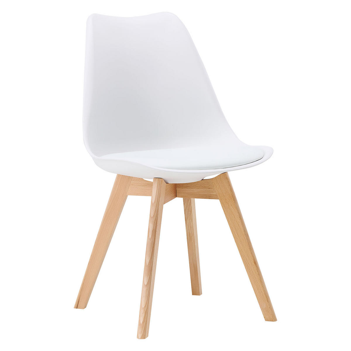 TISCHGRUPPE 120/80 cm Weiß mit 4 Stühlen - Beige/Weiß, Holz/Kunststoff (80/80/120cm) - Homestyle4u