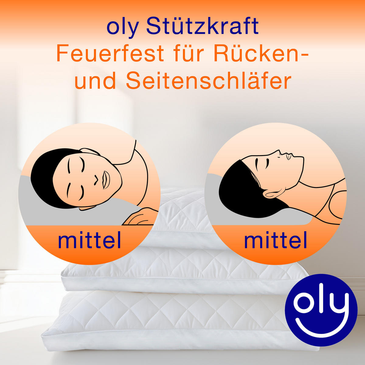 HOTELKOPFKISSEN FIRESTOPP Mikrofaser schwer entflammbar - Weiß, Naturmaterialien (40/80cm) - oly