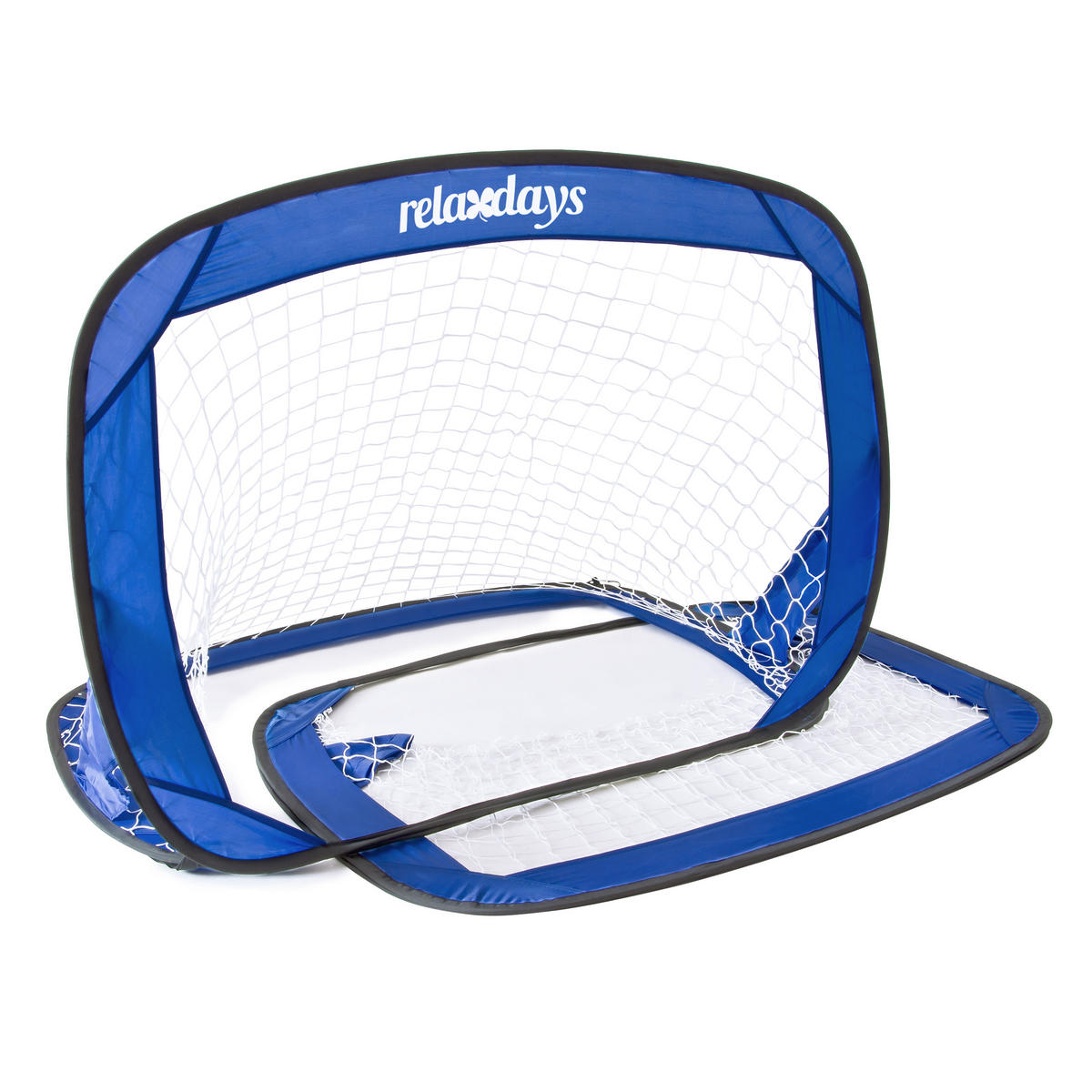 2xFUßBALLTOR - Blau, Textil (120/80cm) - Relaxdays
