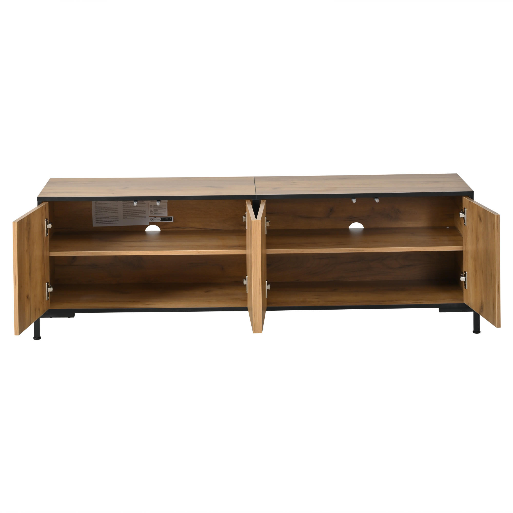 TV-ELEMENT 153/40/50 cm Naturholz mit 4 Türen - Naturfarben, Holz (153/50/40cm) - Oxeza