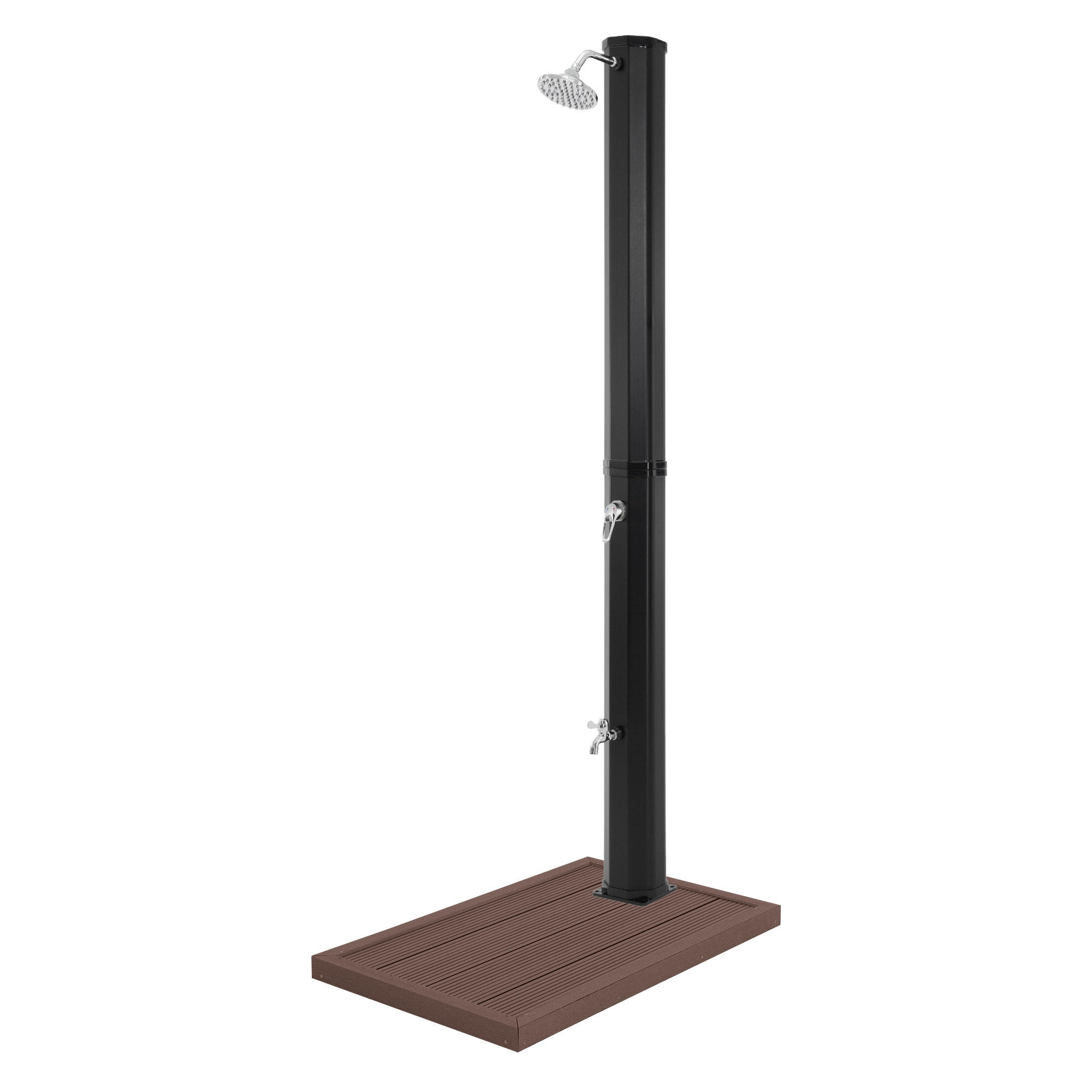SOLARDUSCHE mit Bodenelemen - Schwarz/Braun, Kunststoff (14/217/18cm) - ML-DESIGN