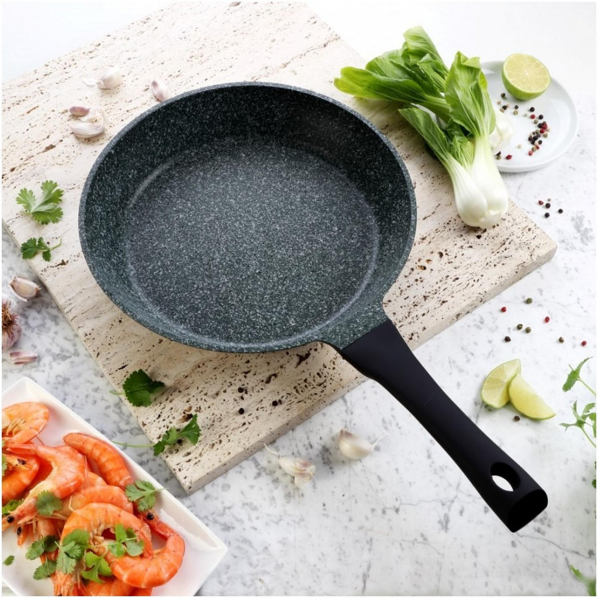 PFANNE Grau 45/28/6 cm TS1442 - Grau, Metall (28cm) - Tiross 