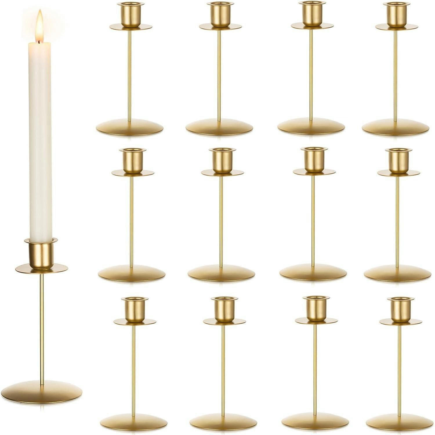 KERZENSTÄNDER 12er Set Gold Metall - Goldfarben, Metall (10/5/15cm)