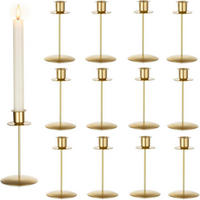 KERZENSTÄNDER 12er Set Gold Metall - Goldfarben, Metall (10/5/15cm)