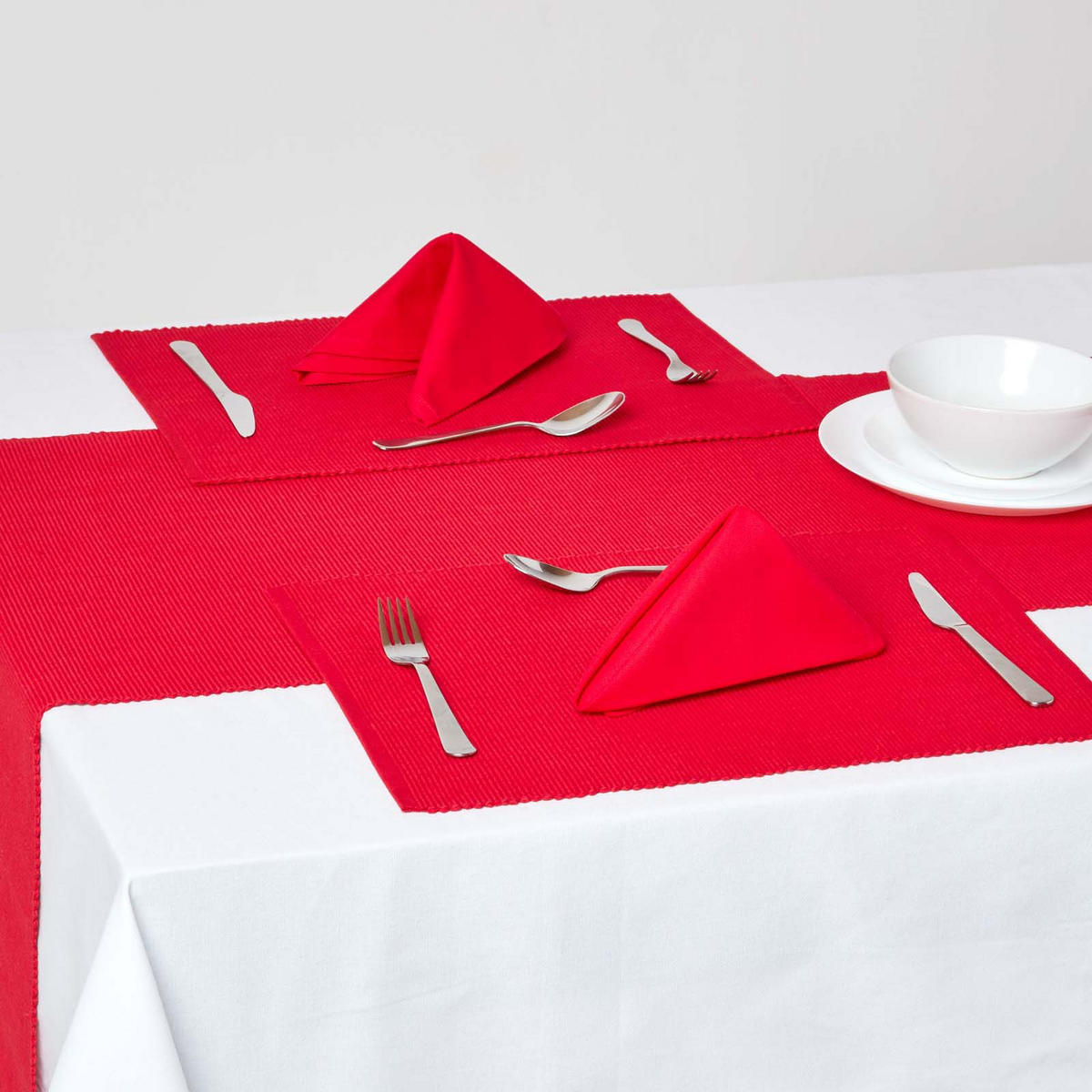 TISCHSET rot im 2er-Set 33/50 cm, 100% Baumwolle - Rot, Textil (33/50cm) - Homescapes