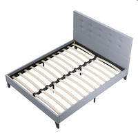 BETT aus grauem Kunstleder 140x200cm - Grau, Naturmaterialien (140/200cm) - November Sleep