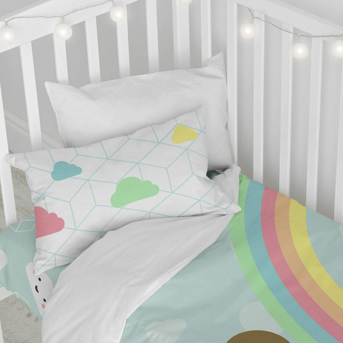 BETTBEZUG 2er-Set teiliges rainbow 100x120 cm (kinderbett) mehrfarbig - Multicolor, Textil (100/120cm) - Happy Friday