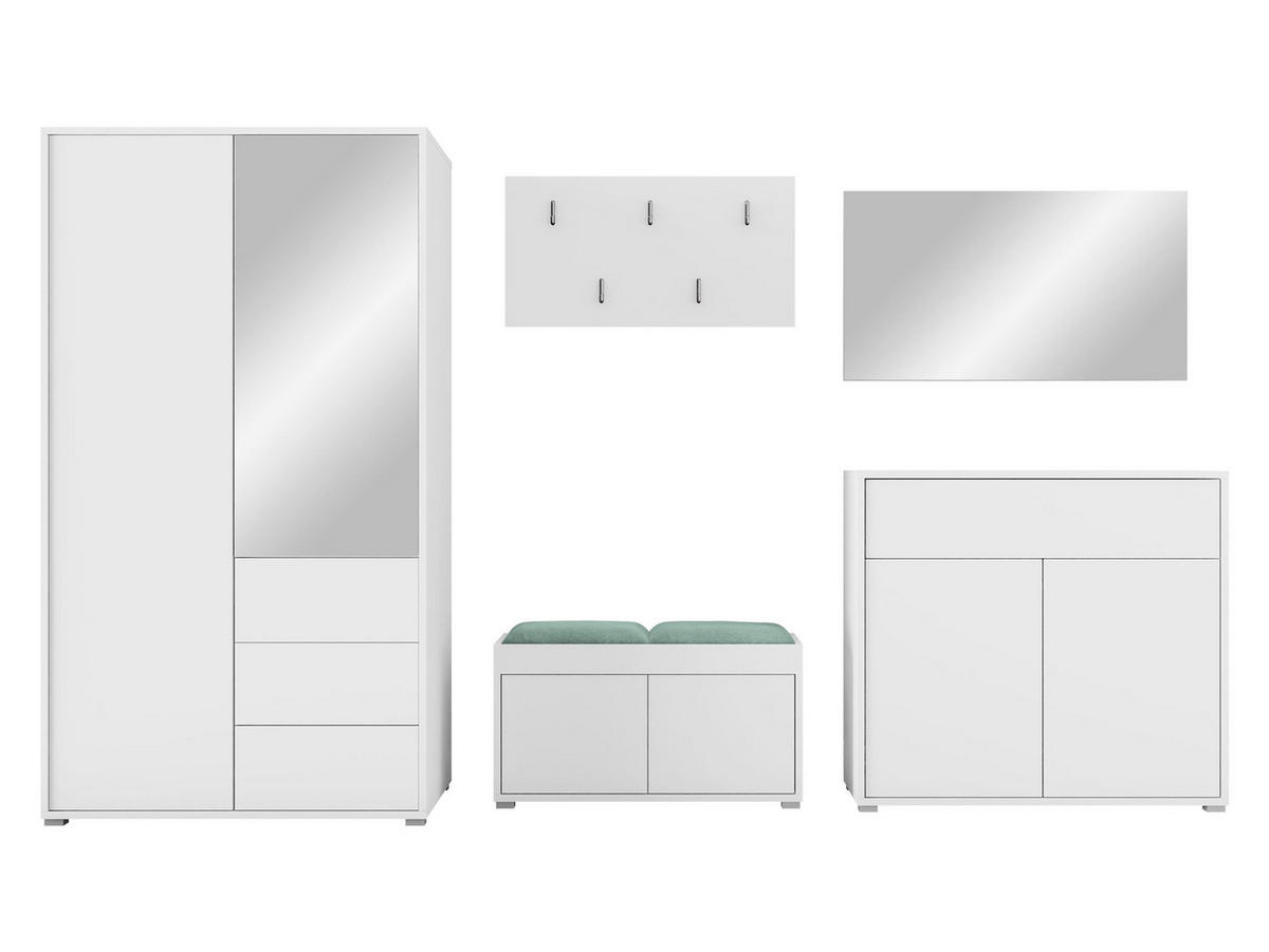 GARDEROBEN-SET Gesita V - Silberfarben/Weiß, Holzwerkstoff/Kunststoff (100/178/59cm) - MIRJAN24