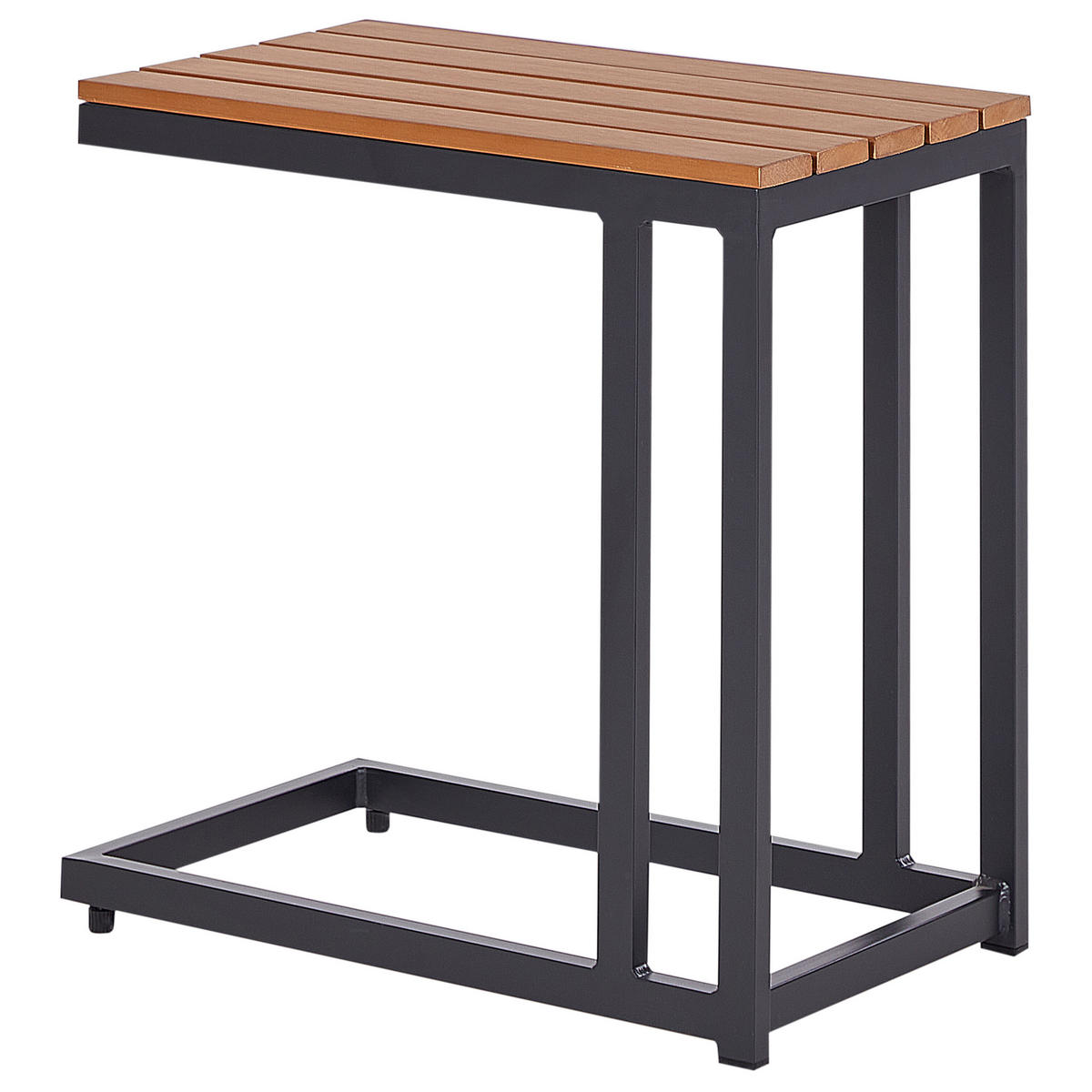 BEISTELLTISCH Heller Holzfarbton Messina - Hellbraun/Schwarz, Kunststoff (60/35/59cm) - Beliani