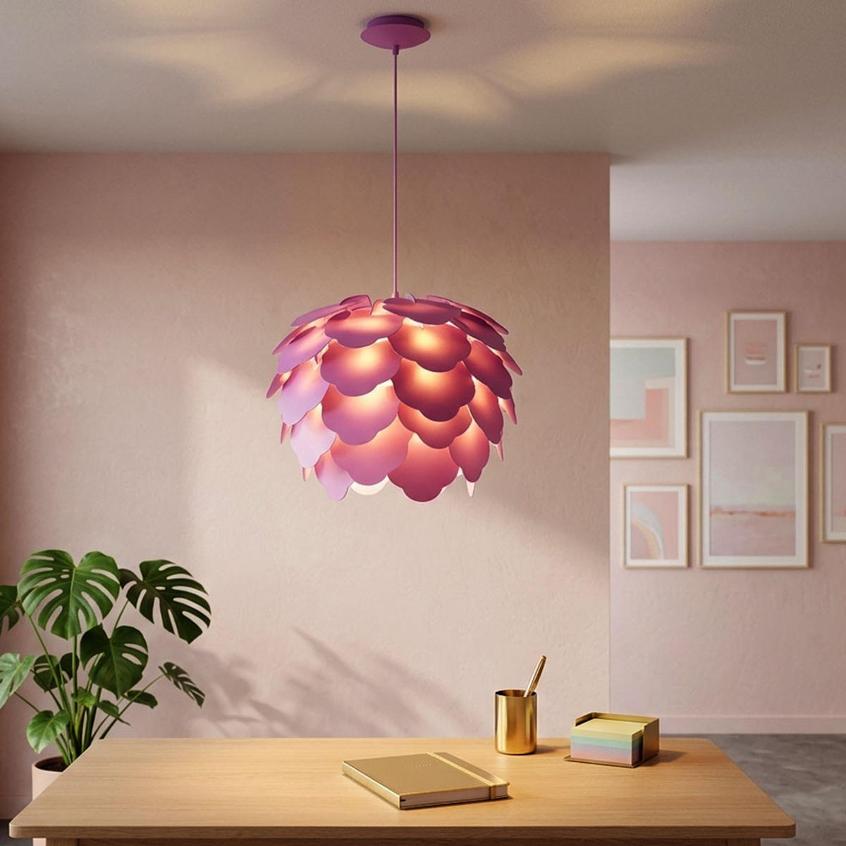 LED HÄNGELEUCHTE Filetta Rosa - Rosa, Metall (42/42/110cm)