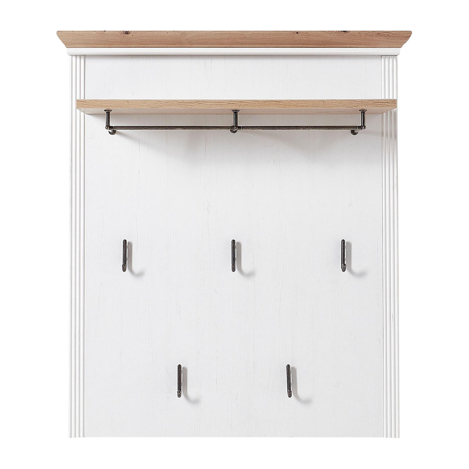 GARDEROBENPANEEL - Weiß/Pinienfarben, Holzwerkstoff/Metall (93/107/30cm) - home24