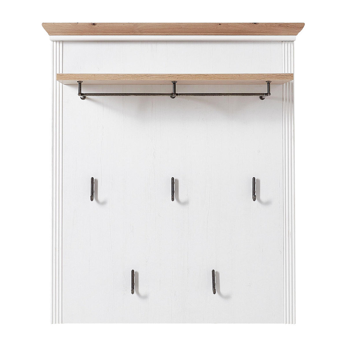 GARDEROBENPANEEL - Weiß/Pinienfarben, Holzwerkstoff/Metall (93/107/30cm) - home24