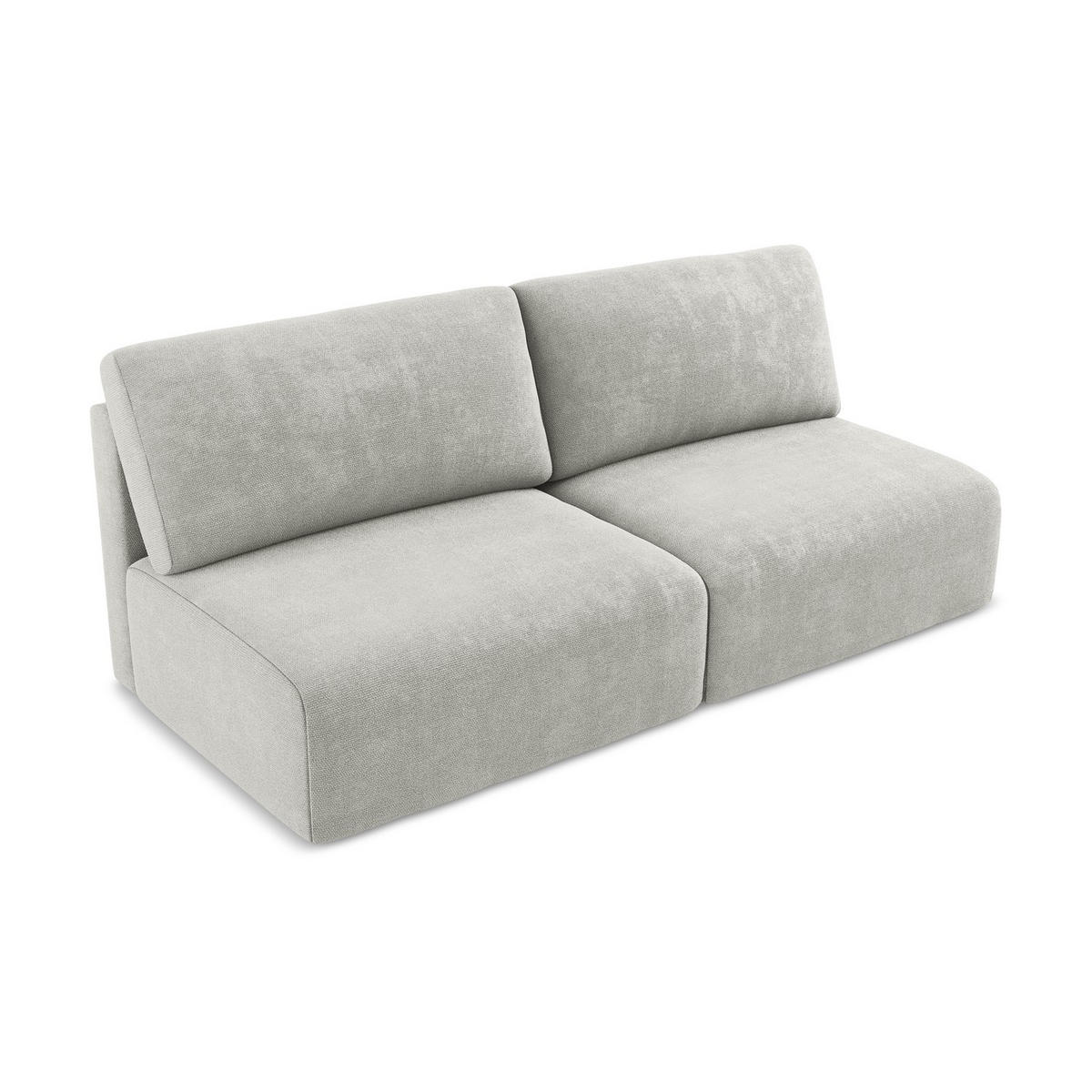 3-SITZER SOFA mit Schlaffunktion Chenille Stoff Grau - Hellgrau/Schwarz, Kunststoff/Textil (216/79/102cm) - LaMiaSofa