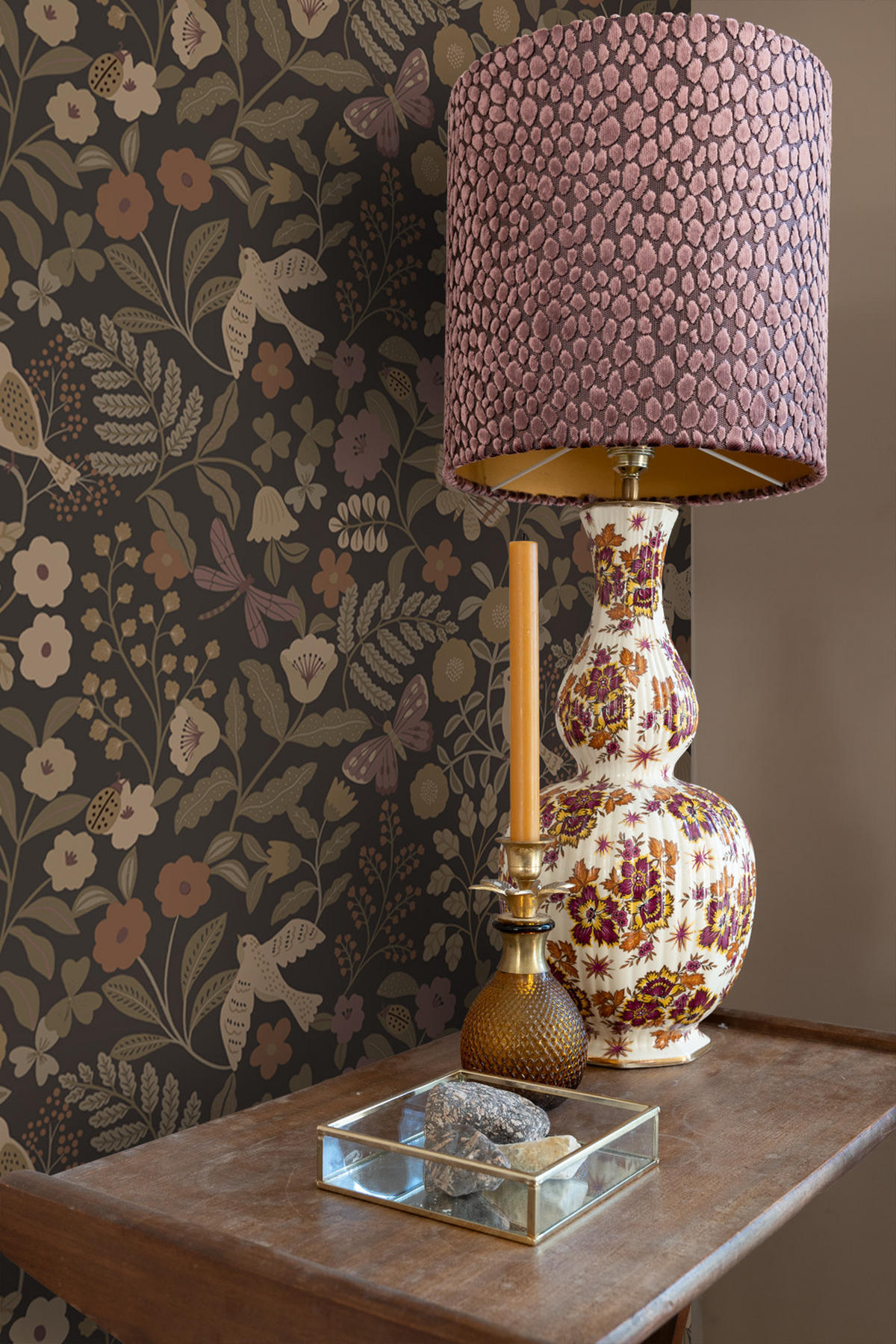 TAPETE Blumen und Vögel 53 cm x 10.05 m - Grün, Papier (53/0.1cm) - ESTAhome