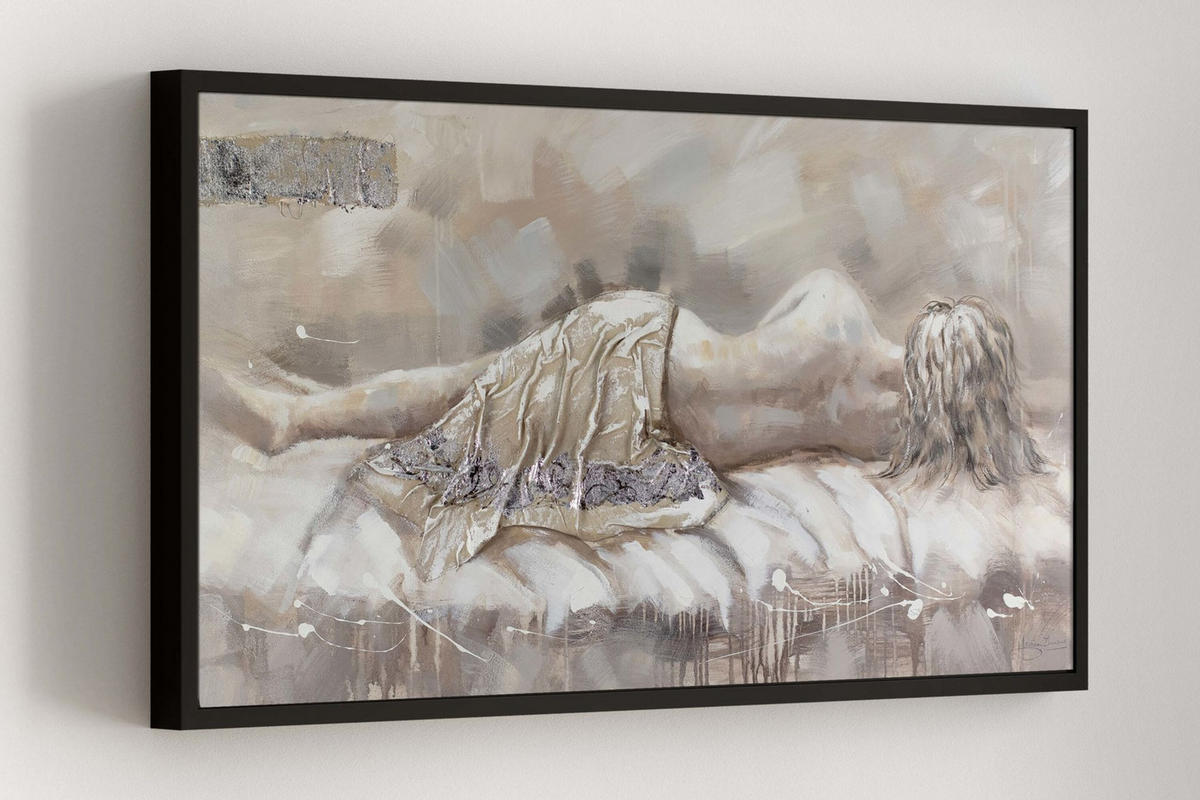 ÖLGEMÄLDE 120/60 cm - Beige, Holz/Textil (1.6/60cm) - KUNSTLOFT